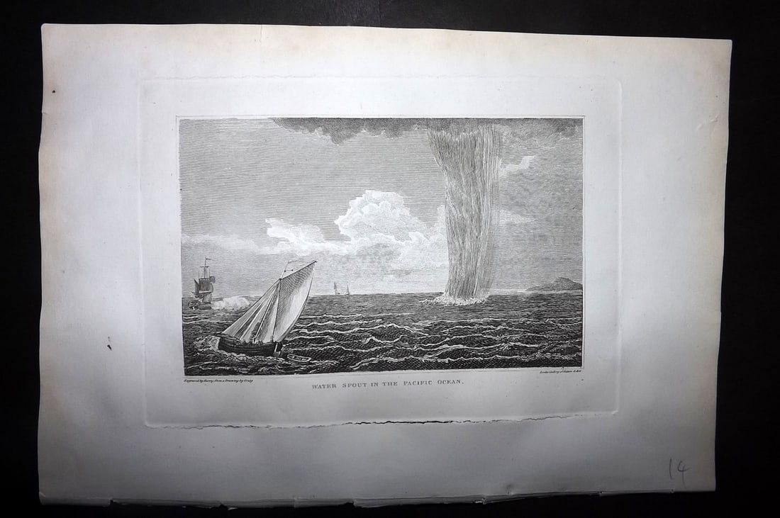 Polehampton, Edward 1823 Print. Pacific - Water Spout in the Pacific Ocean (1 of 1)