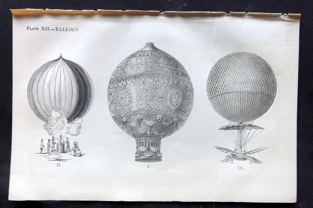 Beeton, Samuel 1870 Antique Print. Balloon 12: Antique Wood Engraving (Reverse side blank) Published 1870, London for "Beeton's Science, Art, and Literature..." by Samuel Orchart Beeton.Paper Size: 8 x 5.5 inch (21 x 14cm) Good Condition