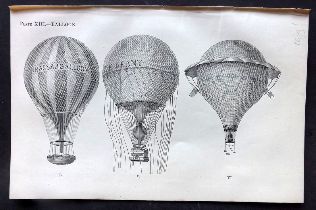 Beeton, Samuel 1870 Antique Print. Balloon 13: Antique Wood Engraving (Reverse side blank) Published 1870, London for "Beeton's Science, Art, and Literature..." by Samuel Orchart Beeton.Paper Size: 8 x 5.5 inch (21 x 14cm) Good Condition