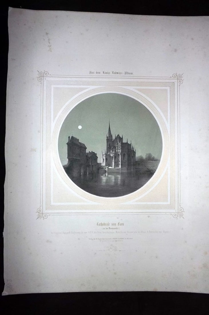 King Ludwig Album 1850's LG Folio Print. Jarnac Cathedral, Normandy, France (1 of 2)