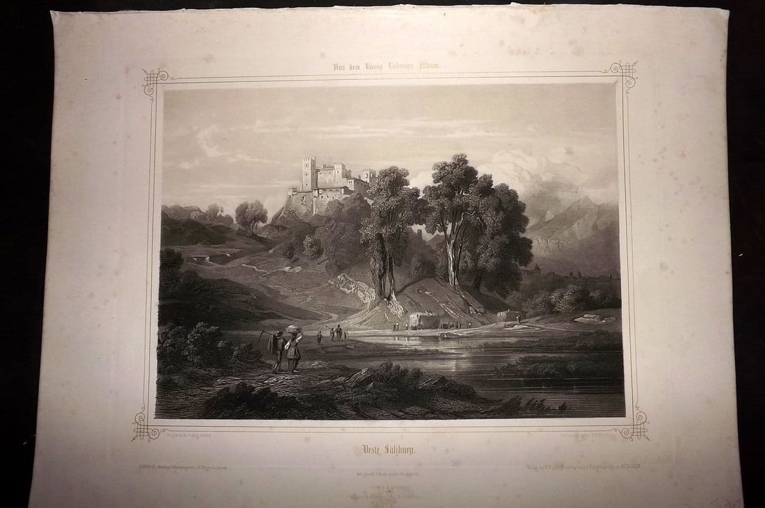 King Ludwig Album 1850's LG Folio Print. Fortress Salzburg, Austria (1 of 2)