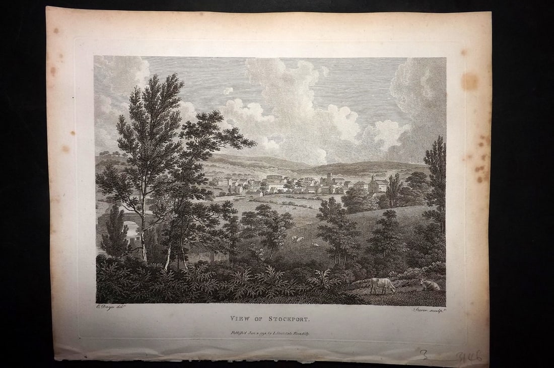 Aiken, John 1795 Antique Print. View of Stockport (1 of 1)