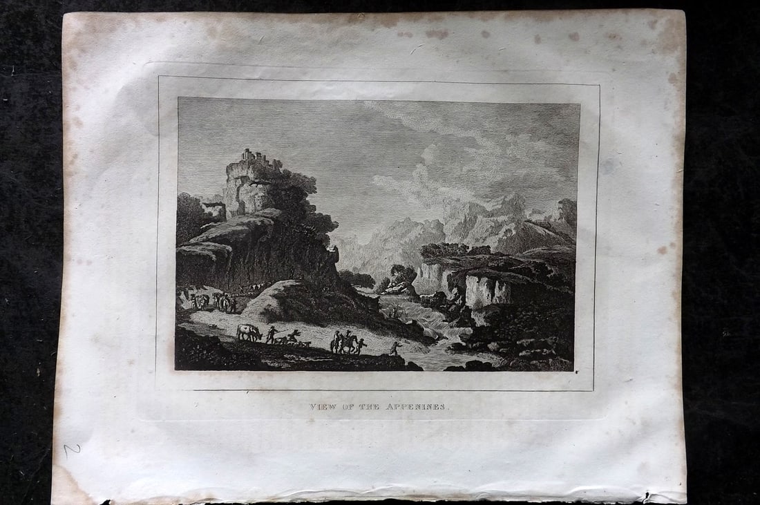 Kelly, Christopher 1829 Print. Italy - View of the Appenines (1 of 1)