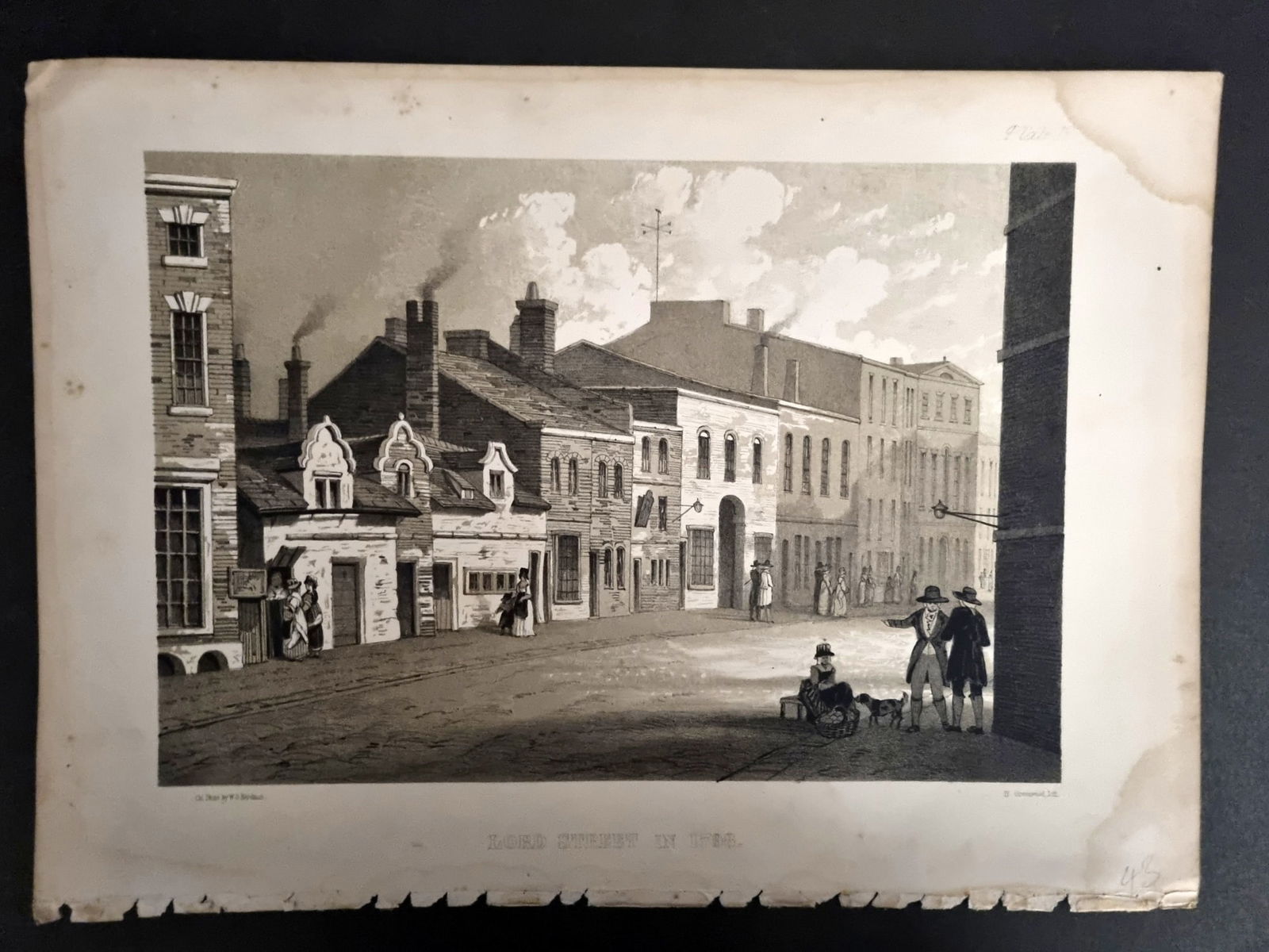 Herdman - Liverpool 1856 Folio Print. Lord Street in 1798 (1 of 1)