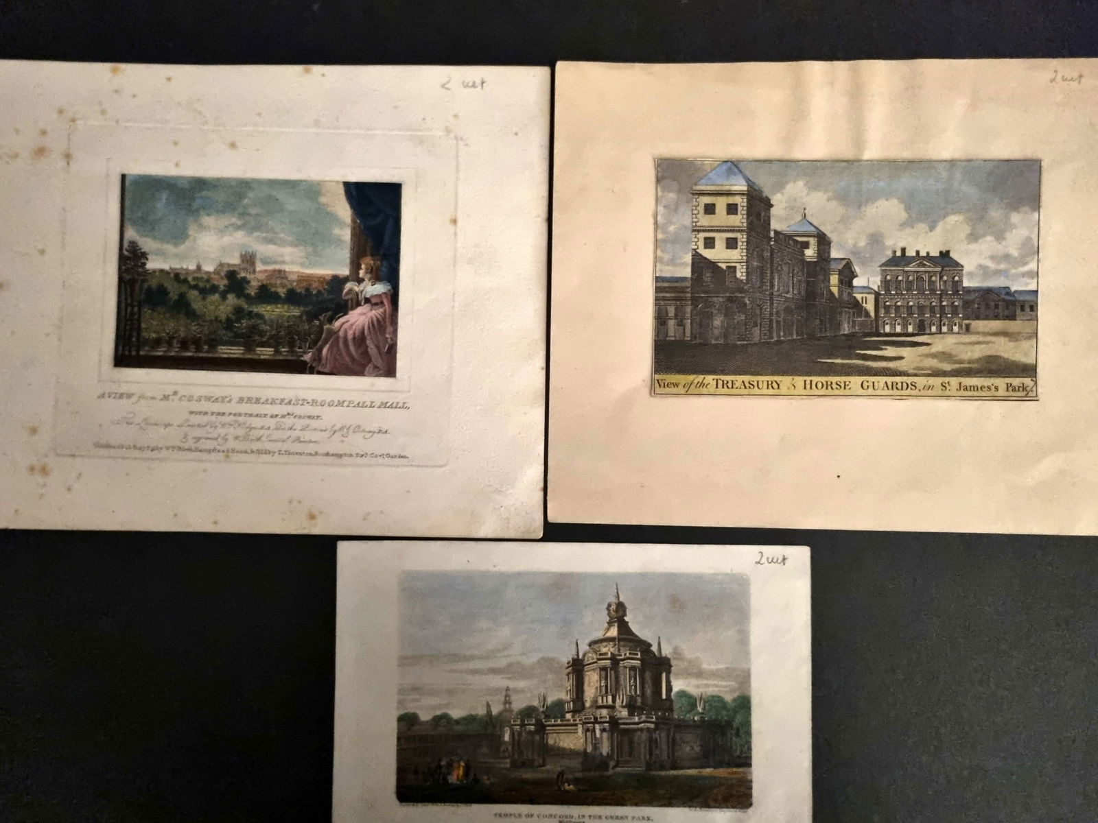 London C1790-1810 Lot of 3 Hand Col Copper Plates (1 of 1)