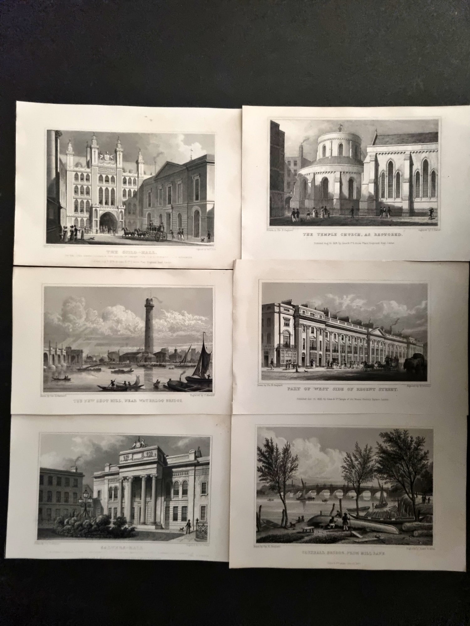 Shepherd, Thomas 1831 Lot of 6 London Prints, Steel Engravings (1 of 1)