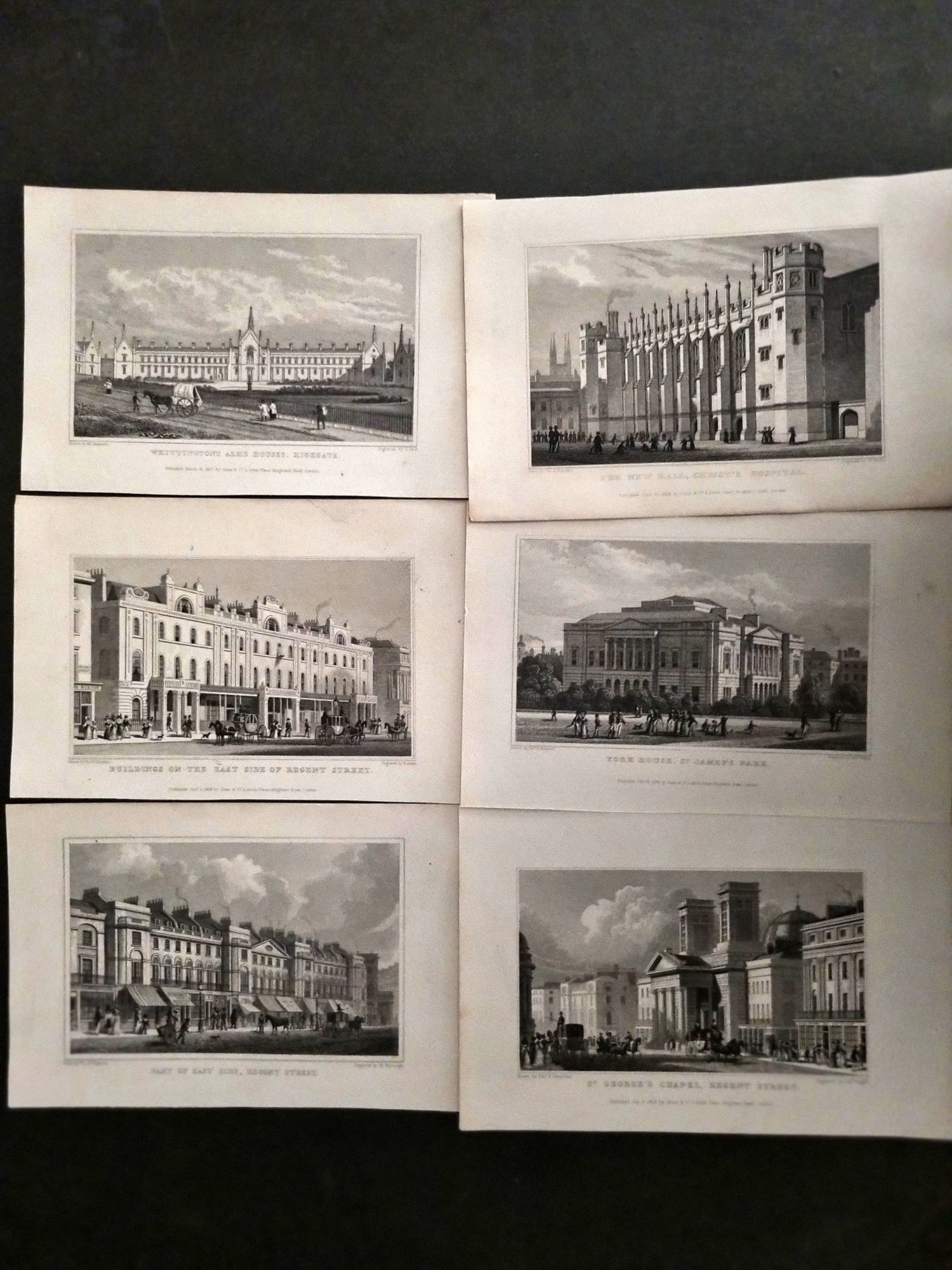Shepherd, Thomas 1831 Lot of 6 London Prints, Steel Engravings (1 of 1)