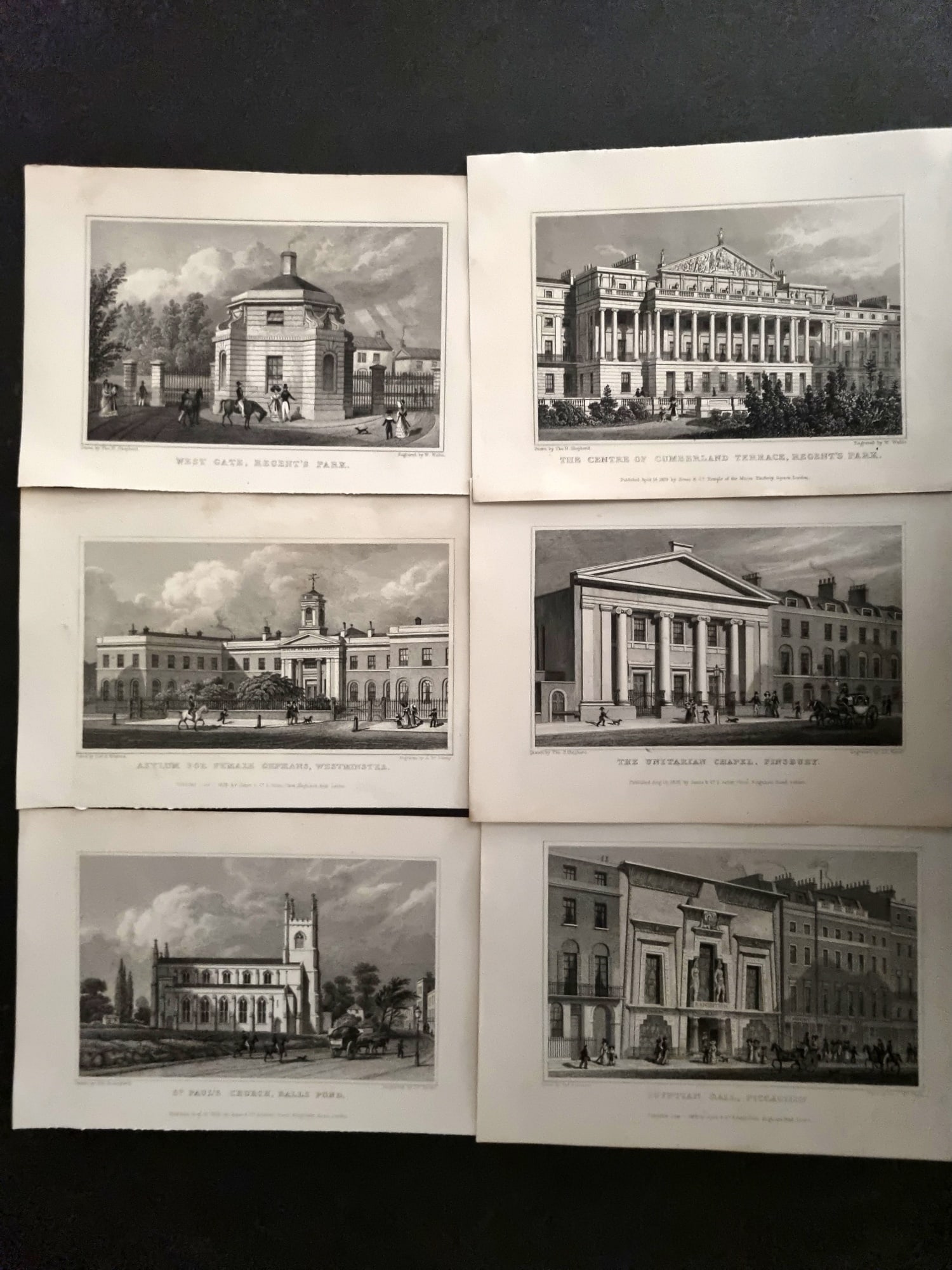 Shepherd, Thomas 1831 Lot of 6 London Prints, Steel Engravings (1 of 1)