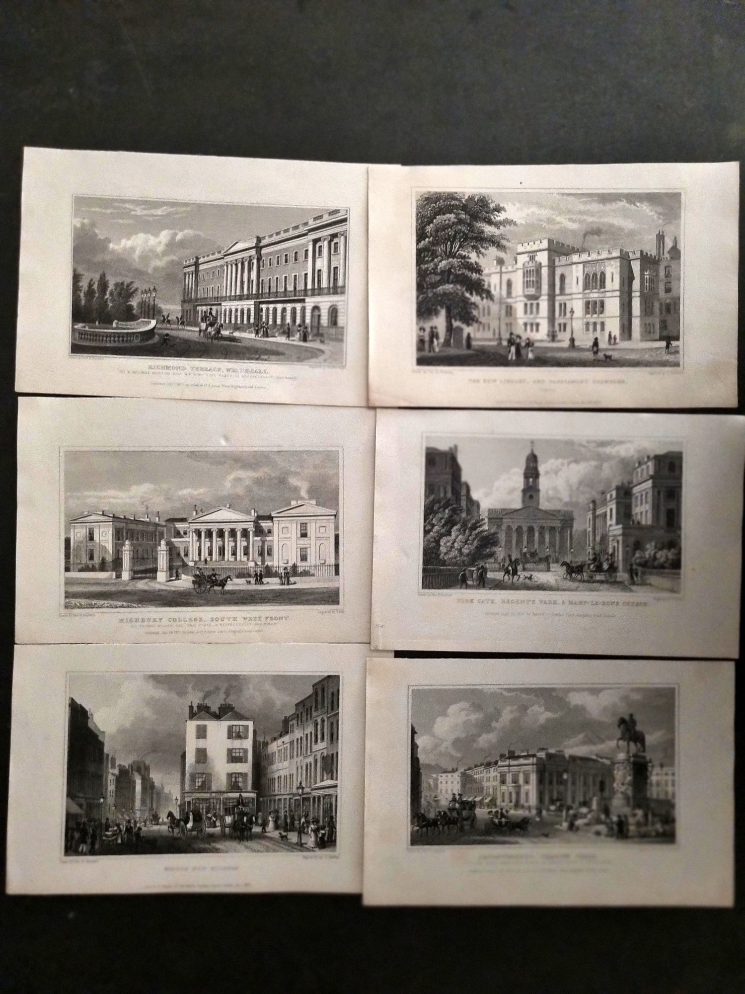Shepherd, Thomas 1831 Lot of 6 London Prints, Steel Engravings (1 of 1)