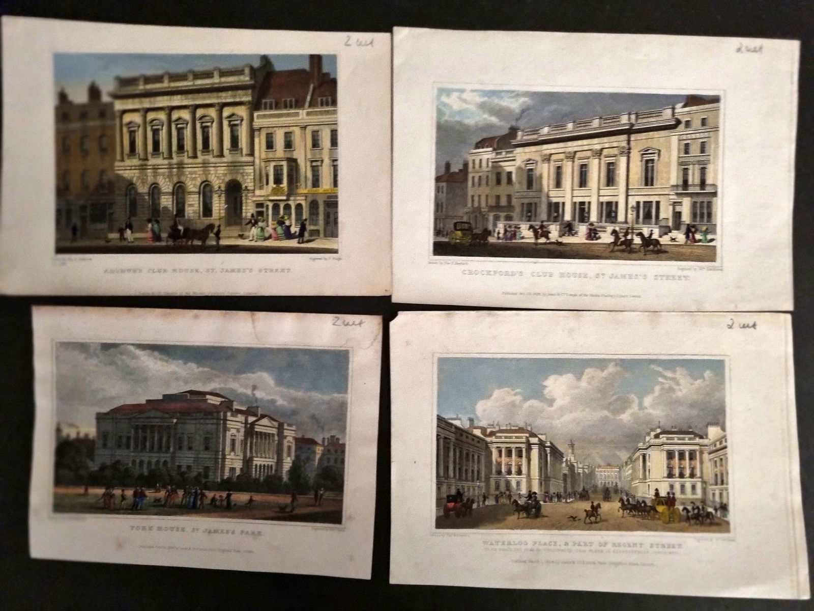 Shepherd, Thomas 1831 Lot of 4 Hand Col London Prints, Steel Engravings (1 of 1)