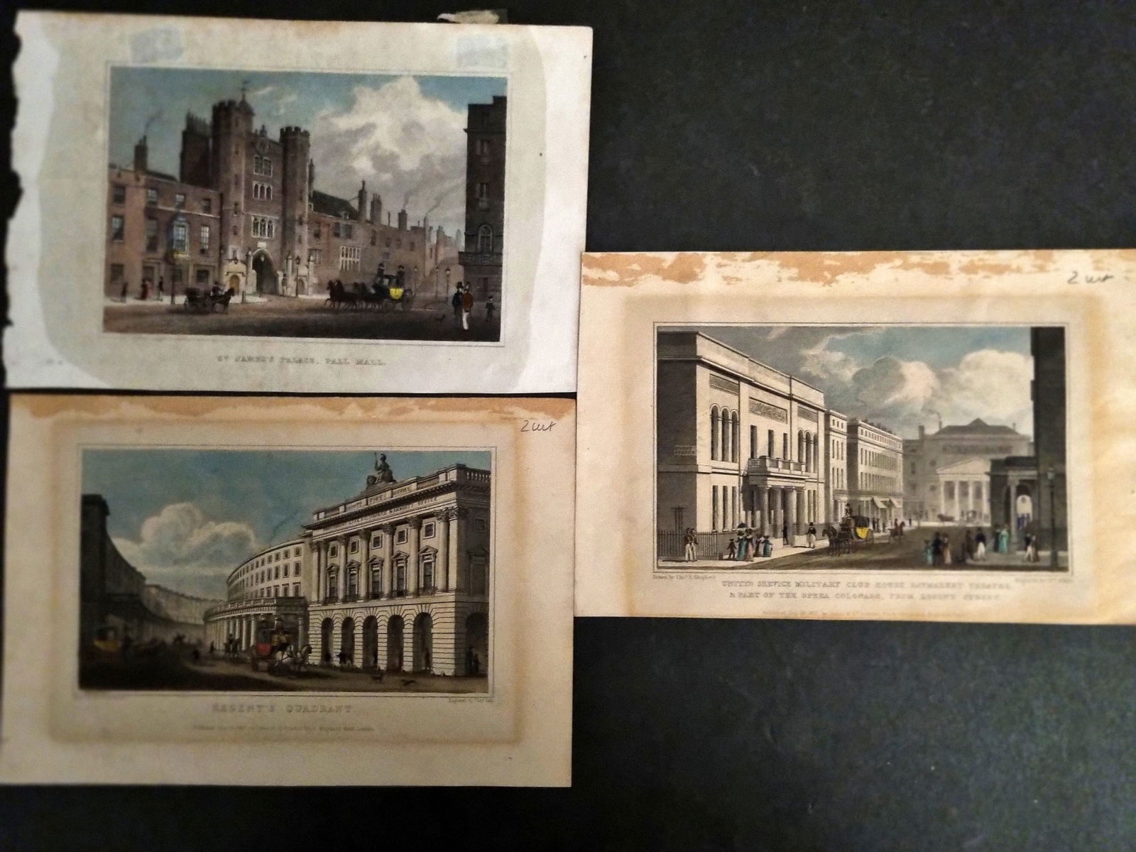 Shepherd, Thomas 1831 Lot of 3 Hand Col London Prints, Steel Engravings (1 of 1)