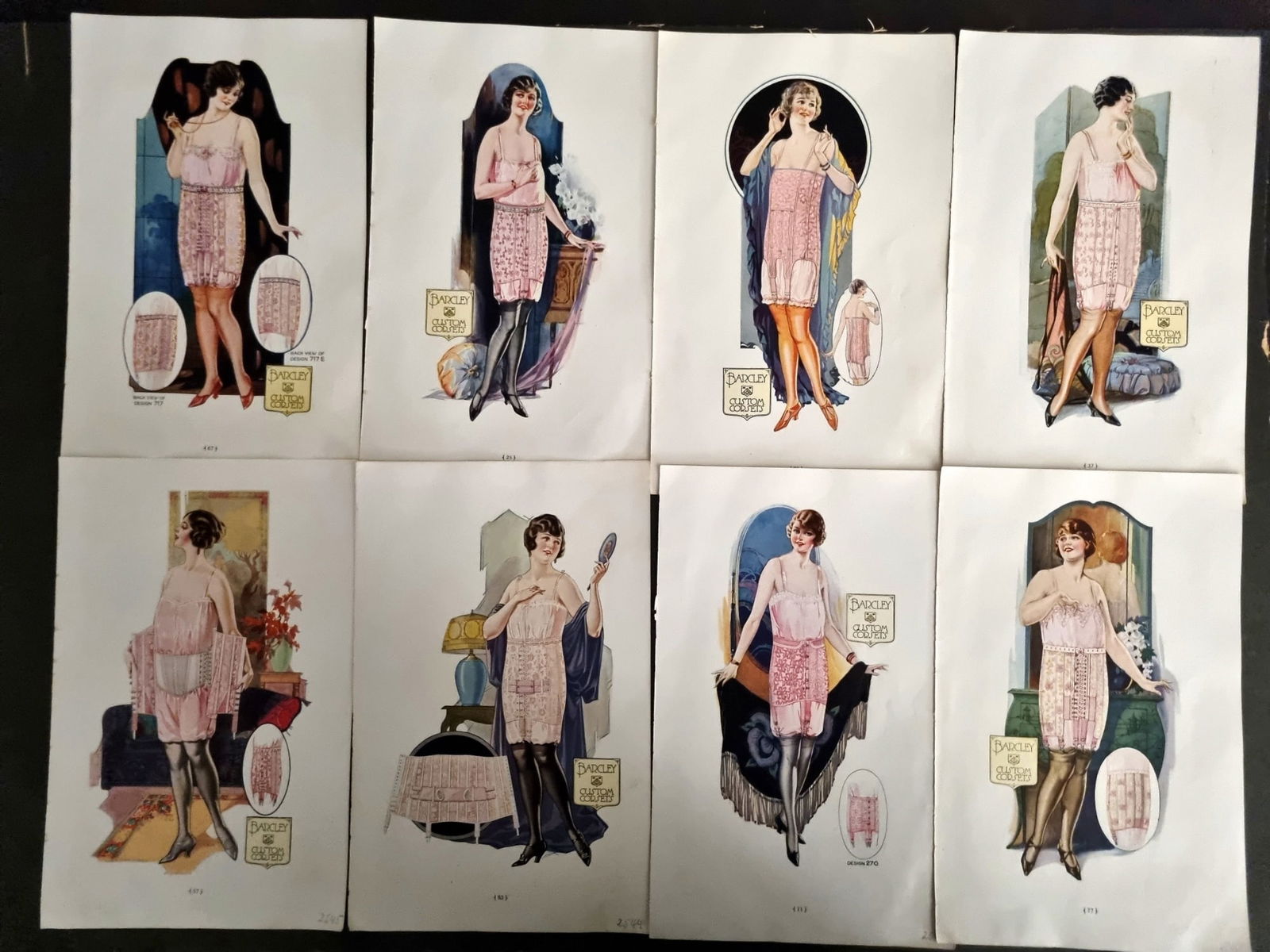 Barcley Custom Corsets 1920's Lot of 8 Advertising Prints (1 of 1)