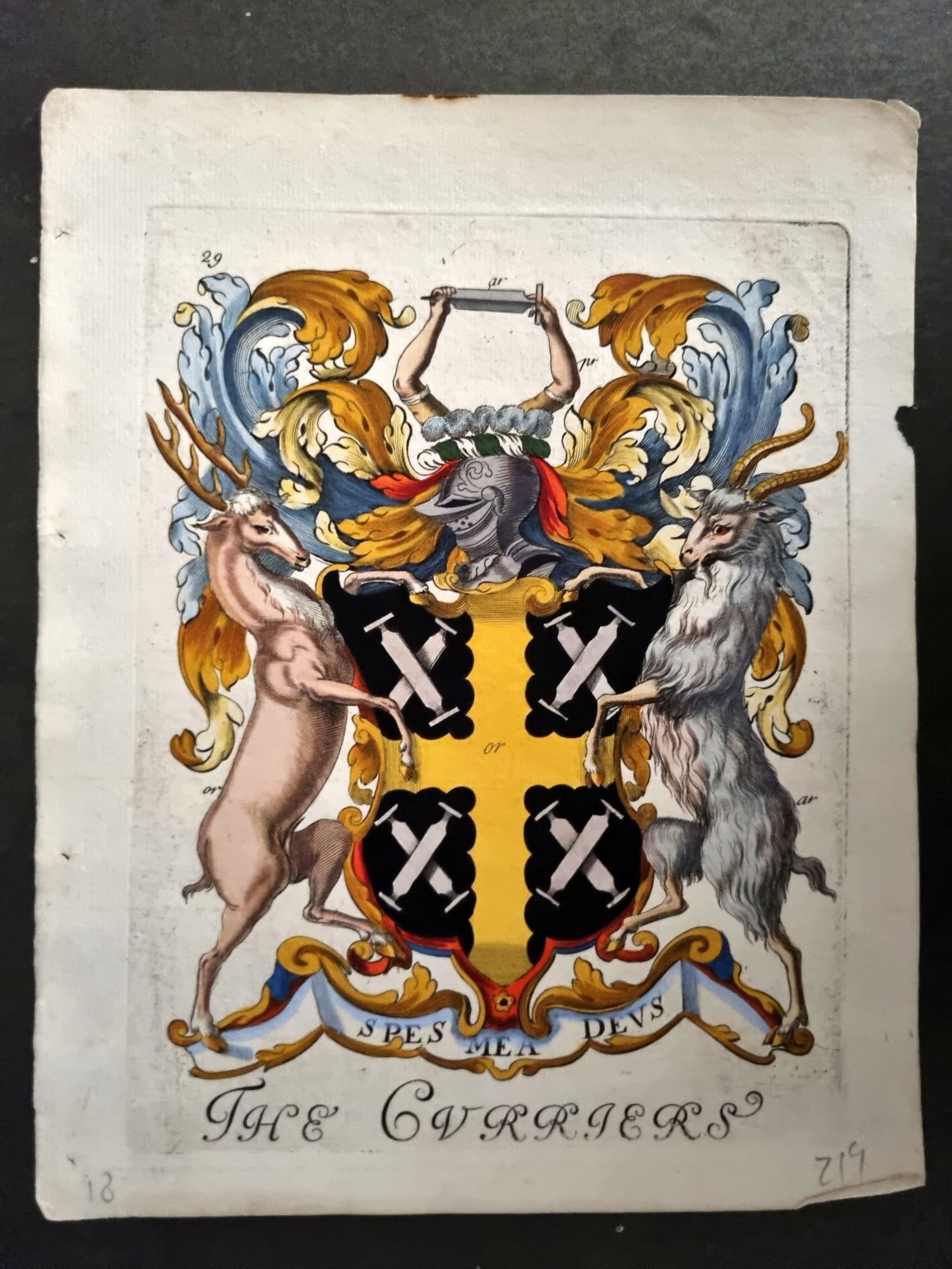 Lyne & Wallis 1741 Fine Hand Col City of London Coat of Arms Print. Curriers (1 of 1)