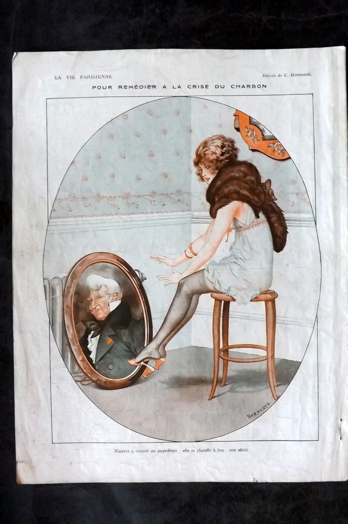 La Vie Parisienne 1921 Art Deco Print. Pour Remedier a la Crise du Charbon by Herouard (1 of 1)