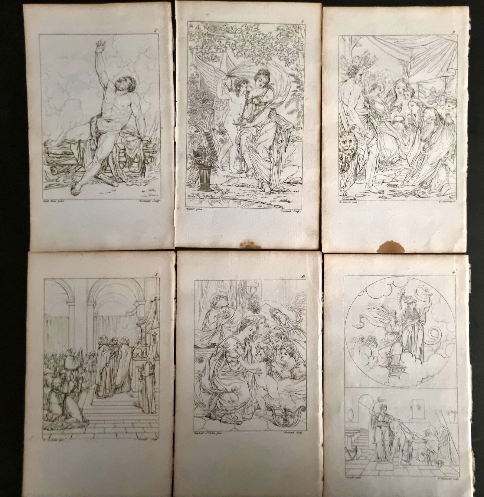 Landon, Charles 1821 Lot of 6 Statue/Sculpture etc Prints from the Louvre (1 of 1)