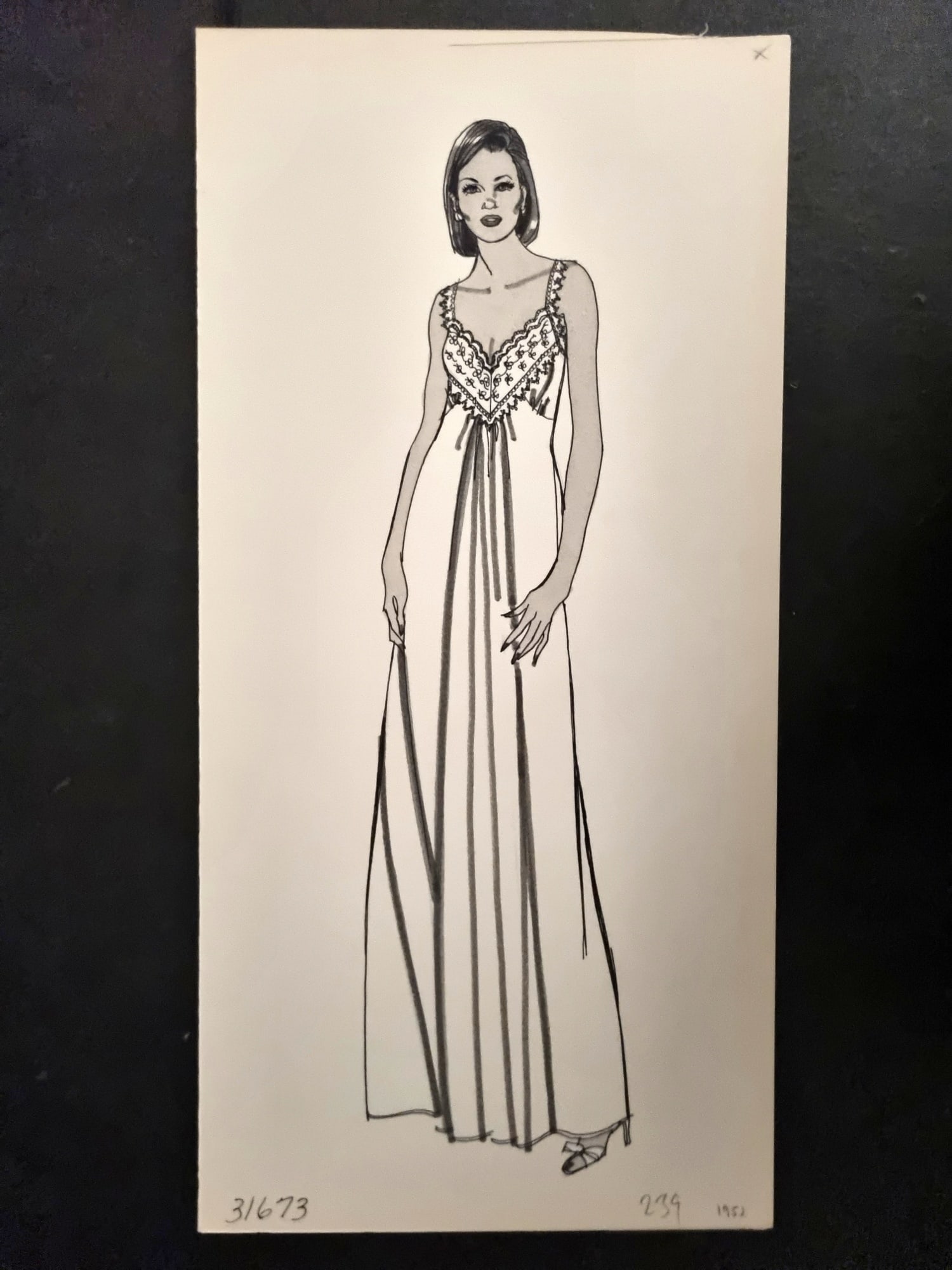 Original Art C1960's Original USA Lingerie Design by Shadowline Lingerie: Pen, Ink & Watercolour Made C1960-80 in Philadelphia. Original designs used for Catalgoues or Advertising. On heavy, good quality Artist's board. Size: 12 x 6.5 inch (31 x 17cm) Good Condition