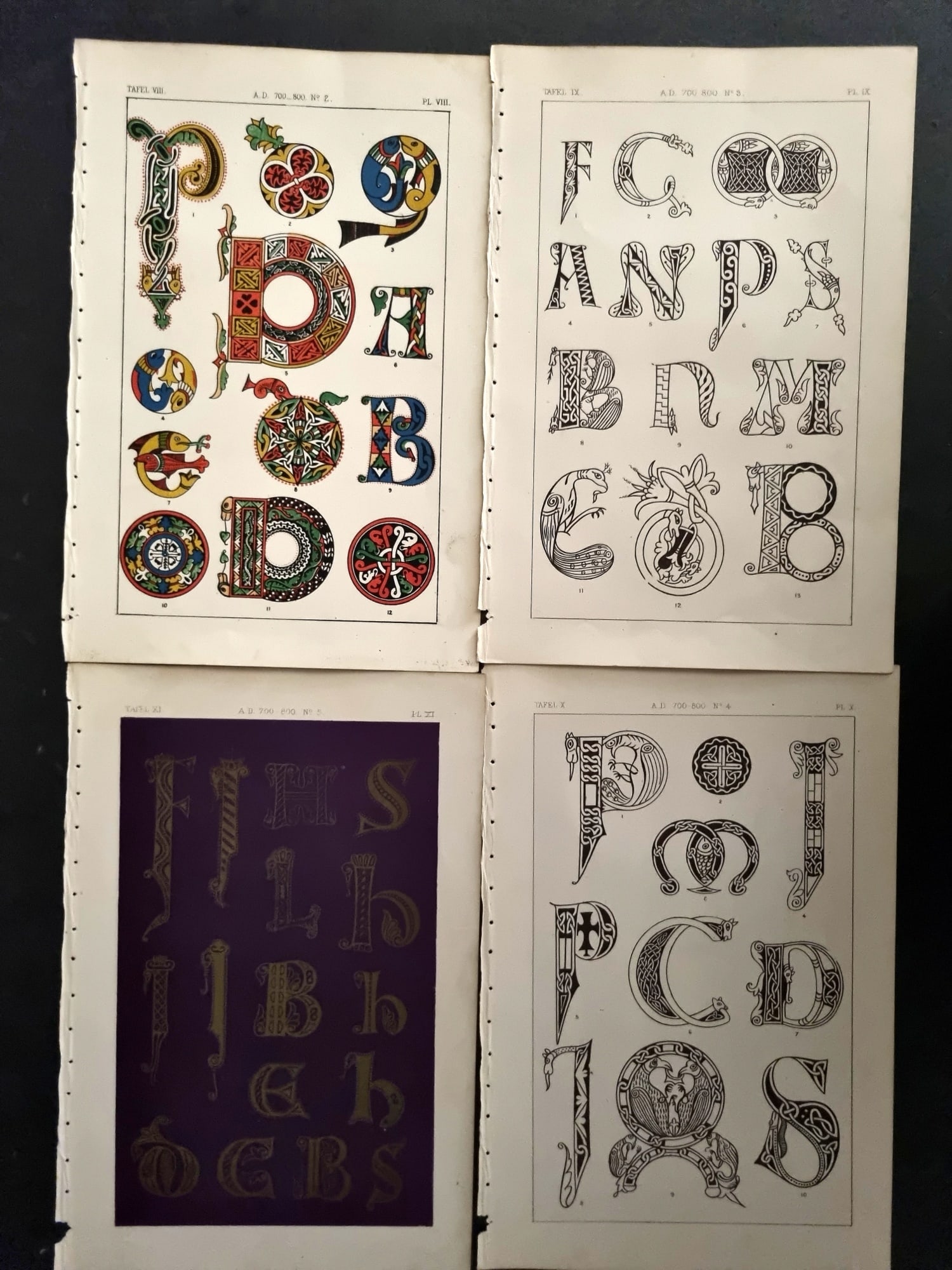 Tymms - Art of Illuminating 1866 Lot of 4 Decorative Prints (1 of 1)