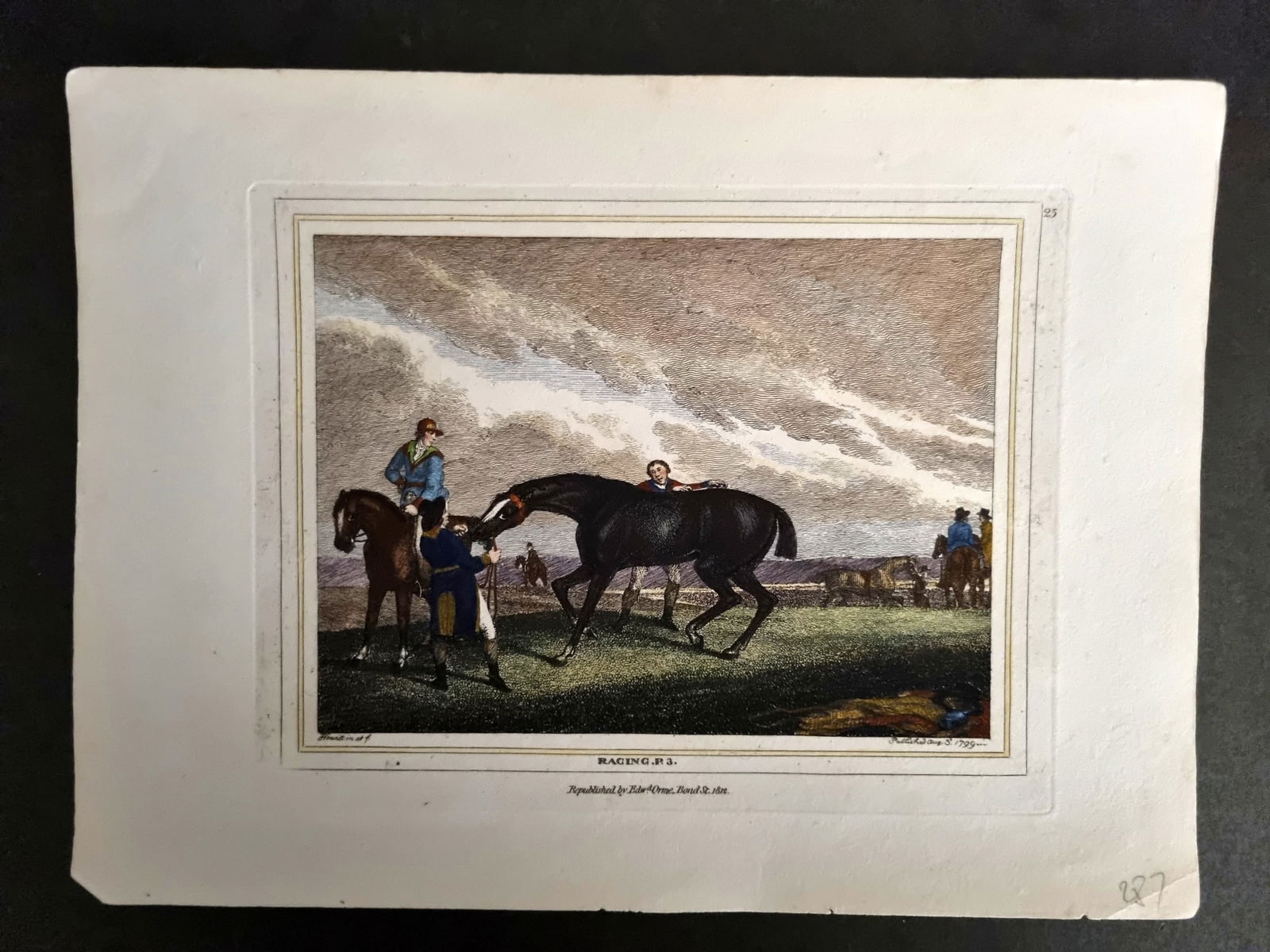 Howitt, Samuel 1812 Hand Col Etching. Racing 25 Horses (1 of 1)