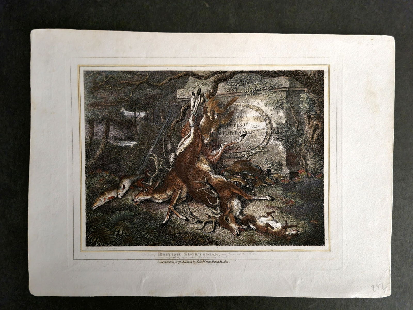 Howitt, Samuel 1812 Hand Col Etching. The British Sportsman Illus. Title Page: Hand Colored Etching Published 1812, London for "The British Sportsman" by Samuel Howitt. Paper Size: 11 x 8 inch (28 x 21cm) Good Condition