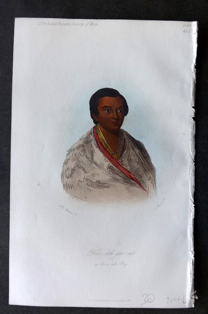 Prichard, James 1848 H Col Print. Hee-doh-geh-oats, a Chinook Boy. Native American 40 (1 of 1)