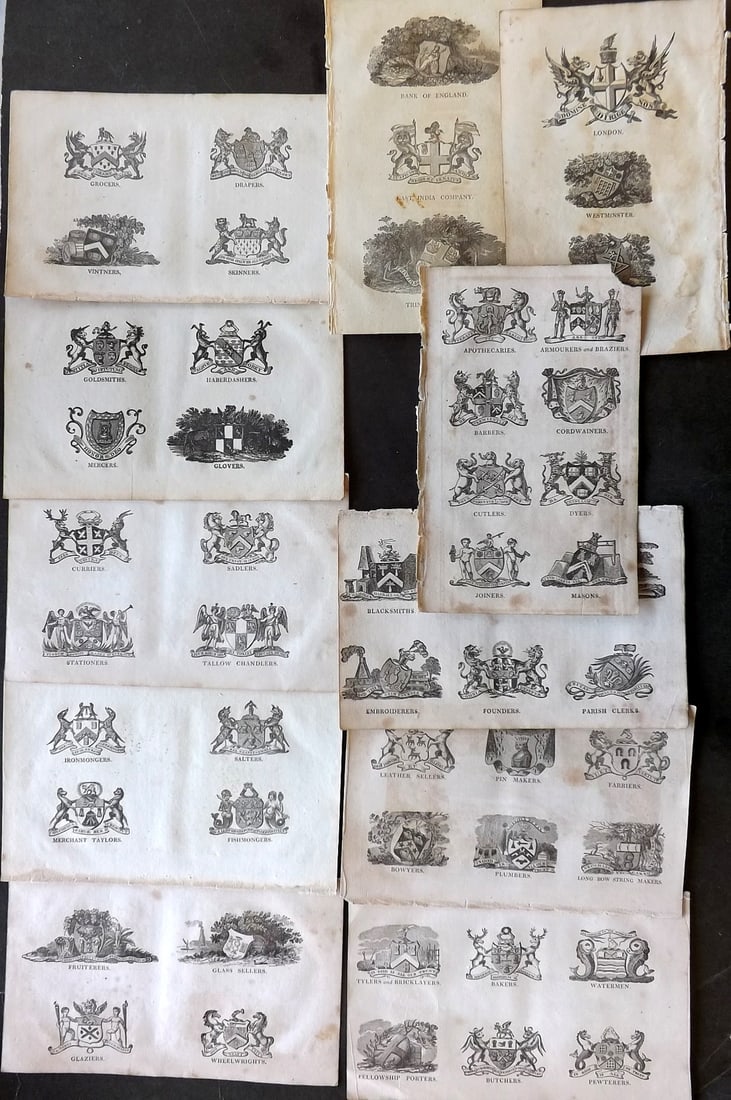 Hughson, David 1805 Lot of 11 City of London Coat of Arms Prints (1 of 1)