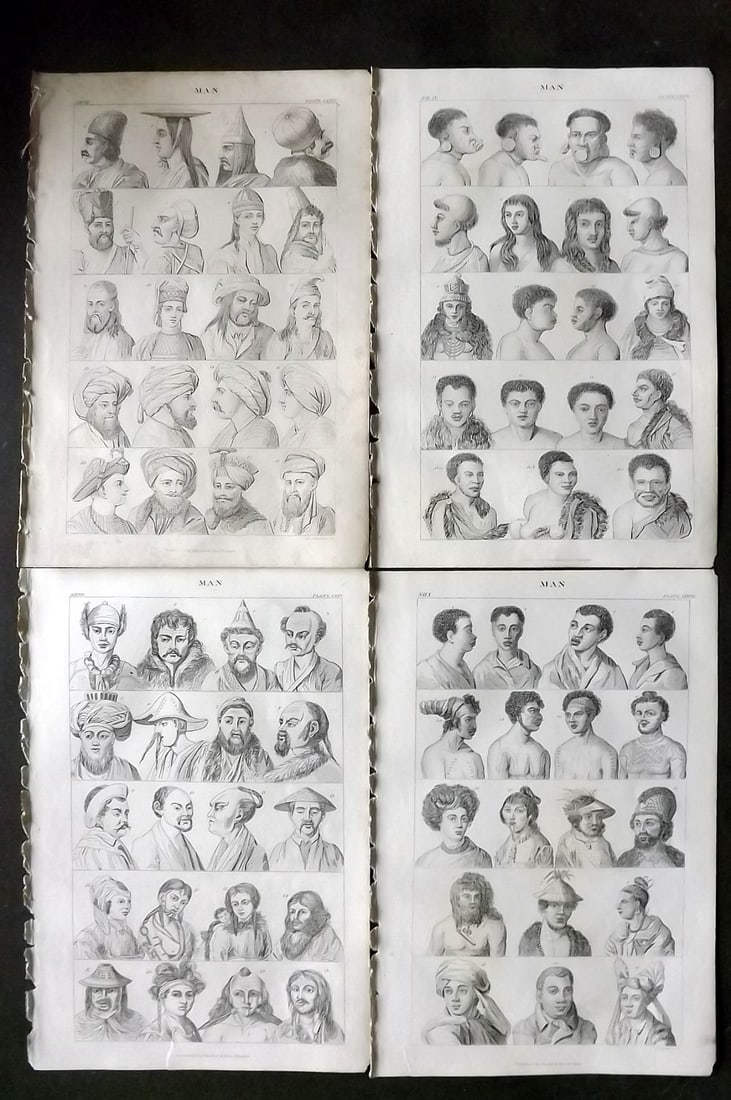 Goldsmith, Oliver 1864 Lot of 4 Ethnic Studies Prints (1 of 1)