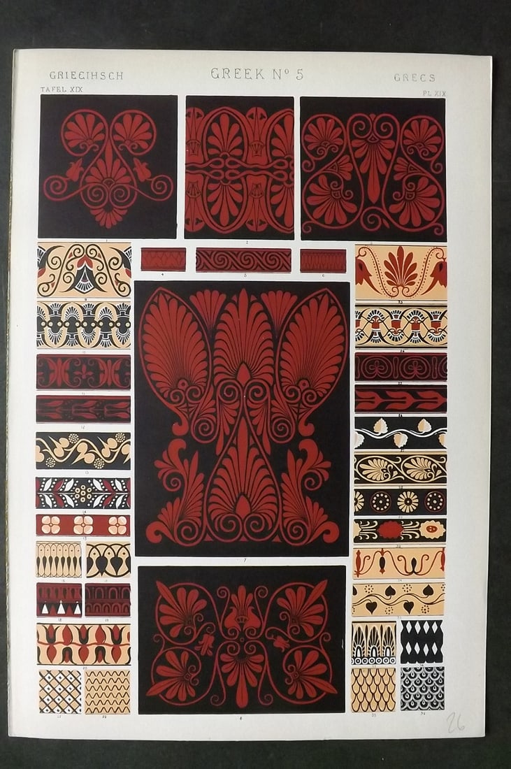 Jones, Owen 1910 Design Print. Greek No. 5 (1 of 1)