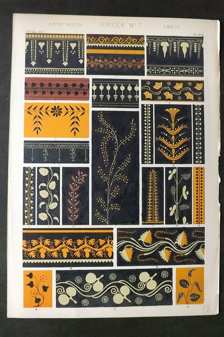 Jones, Owen 1910 Design Print. Greek No. 7 (1 of 1)