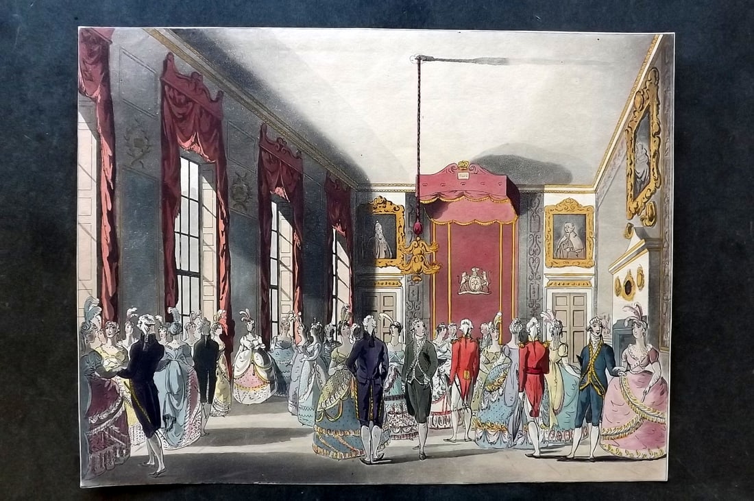 London - Ackermann (Pub) 1809 Hand Col Print. Drawing Room, St. James's (1 of 1)