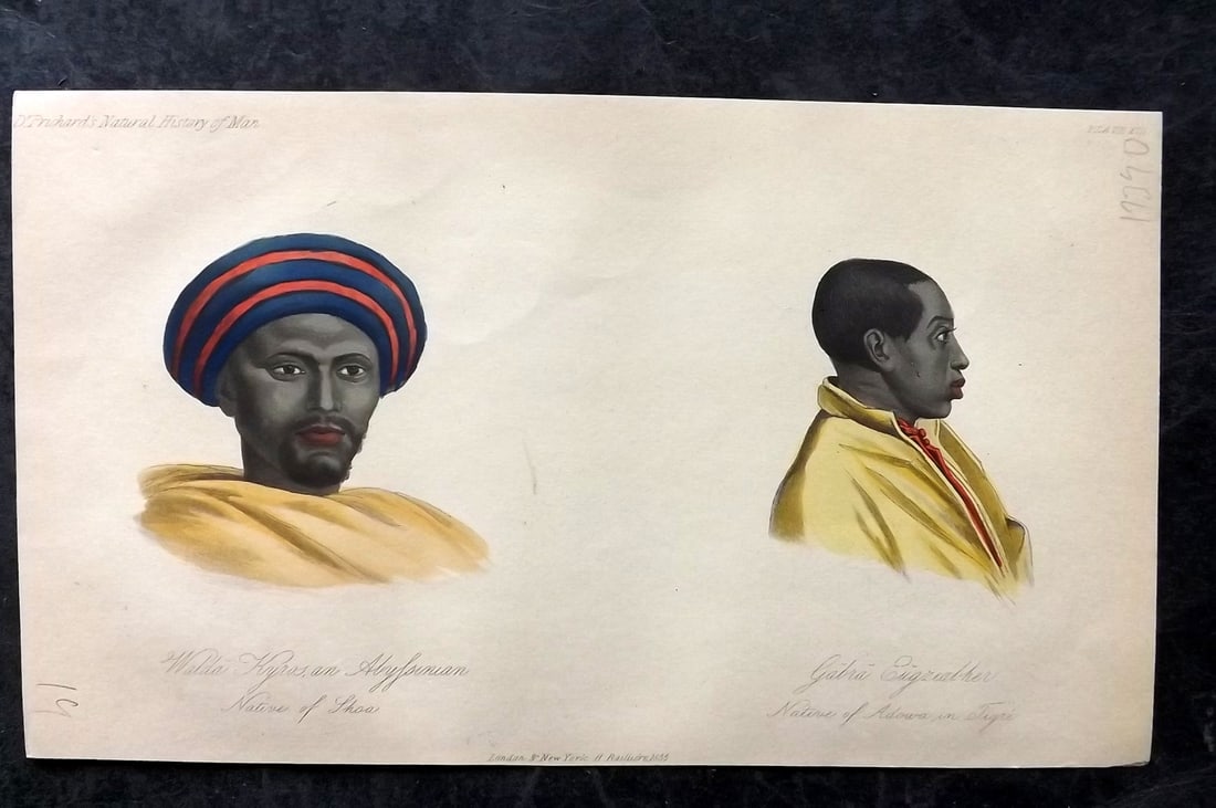 Prichard, James 1855 HC Print. Abyssinian Portrait Wolaita Kyron, Gahez-Eggiabheir 13 (1 of 1)