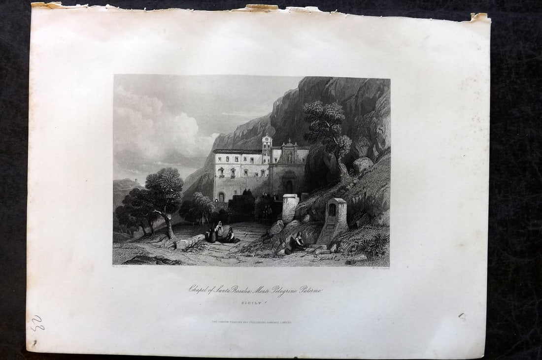 Sherer, John 1881 Foio Print. Santa Rosalia, Monte Pelegrimo, Palermo Sicily (1 of 1)