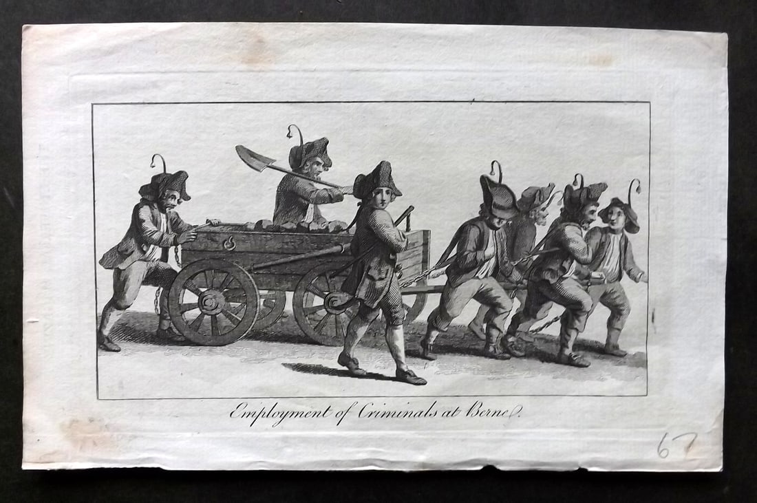 Universal Magazine 1780 Print. Employment of Criminals at Berne, Switzerland (1 of 1)