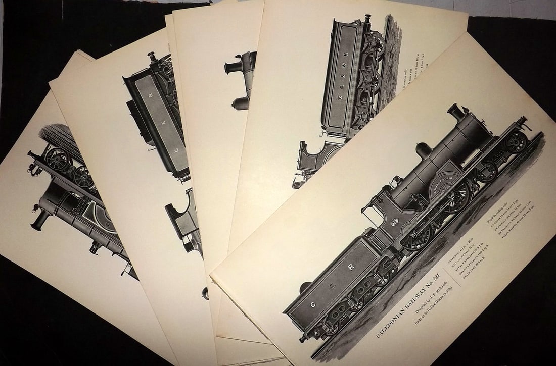 Fenton, Ernest Williams 1964 Lot of 20 REPRODUCTION Train Locomotive Prints (1 of 8)