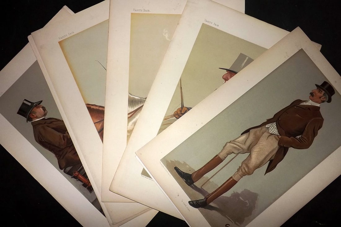 Vanity Fair Prints 19th Cent Lot of 10 Caricatures. Carriage Riders etc (1 of 4)
