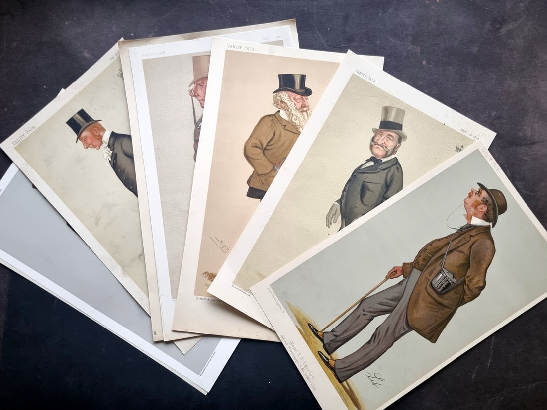 Vanity Fair Prints 19th Cent Lot of 10 Caricatures. Turf Devotees (1 of 4)