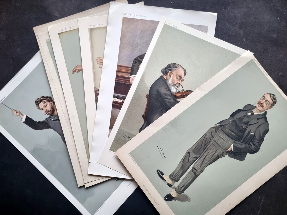 Vanity Fair Prints 19th Cent Lot of 10 Caricatures. Music (1 of 4)