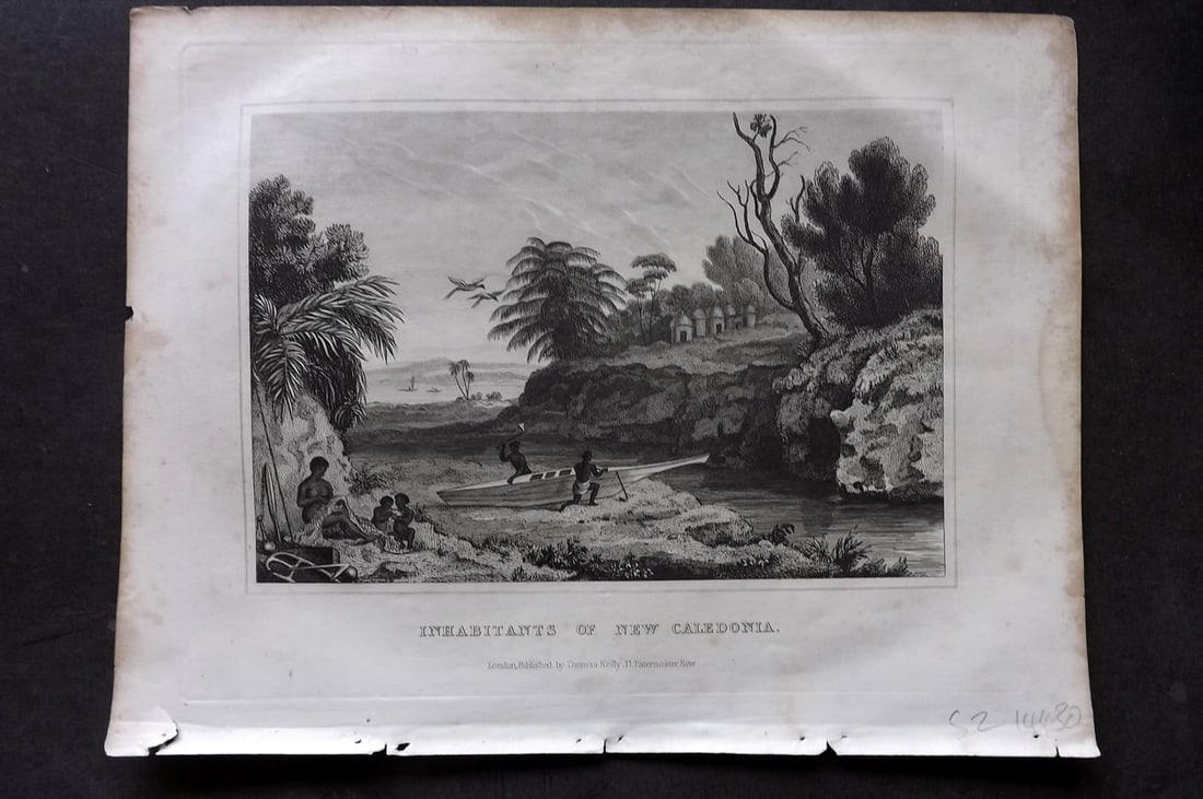 Kelly, Christopher 1841 Antique Print. Inhabitants of New Caledonia, Pacific (1 of 1)