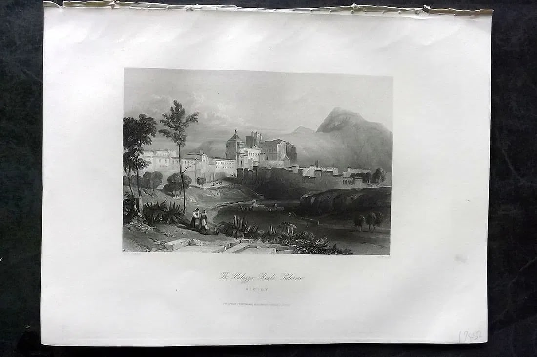 Sherer, John 1881 Folio Print. Palazzo Reale, Palermo. Sicily Italy (1 of 1)