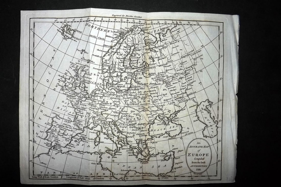 Brookes, Richard 1791 Antique Map. Europe (1 of 1)