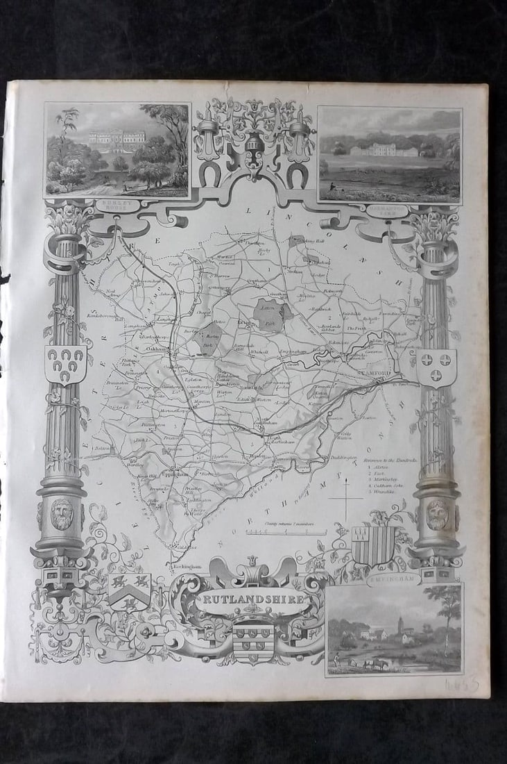 Moule, Thomas C1838 Antique British County Map. Rutlandshire (1 of 1)