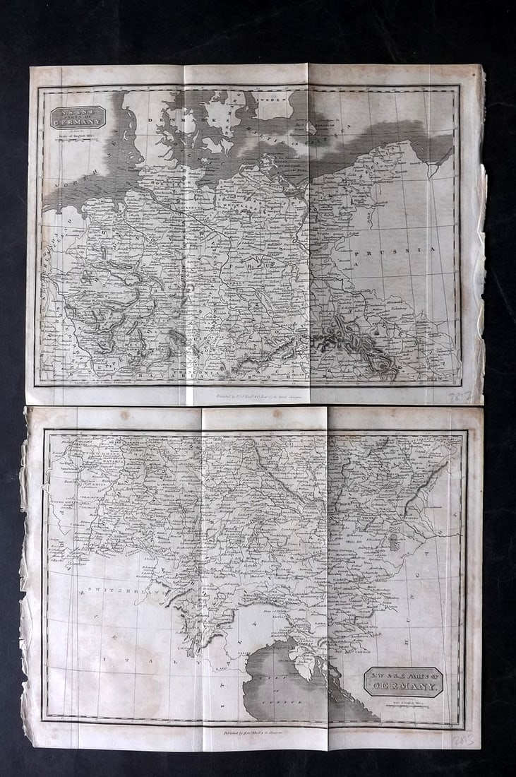 Glasgow Geography 1825 Pair of Map. Germany (1 of 1)