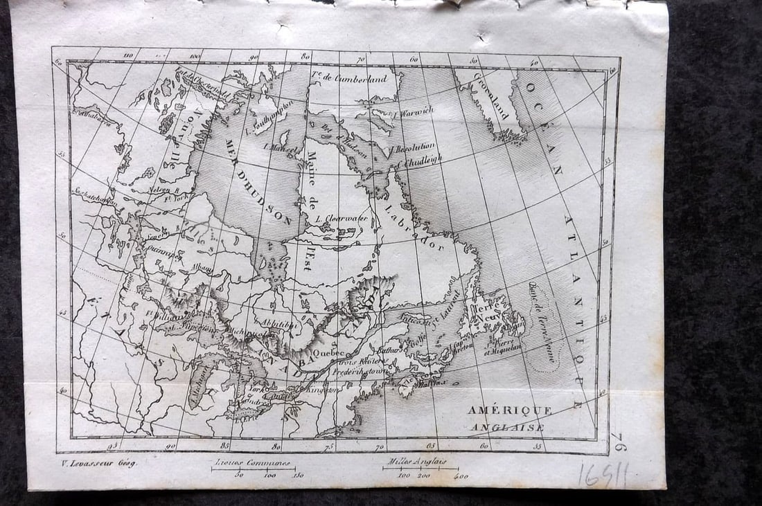 Levasseur, Victor 1838 Antique Map. Amerique Anglaise. Canada (1 of 1)