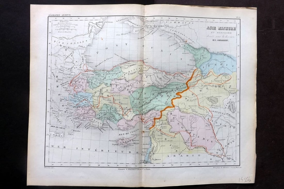 Cortambert, Eugene 1852 Hand Col Map. Asie Mineure et Bosphore. Turkey Bosphorus 6 (1 of 1)