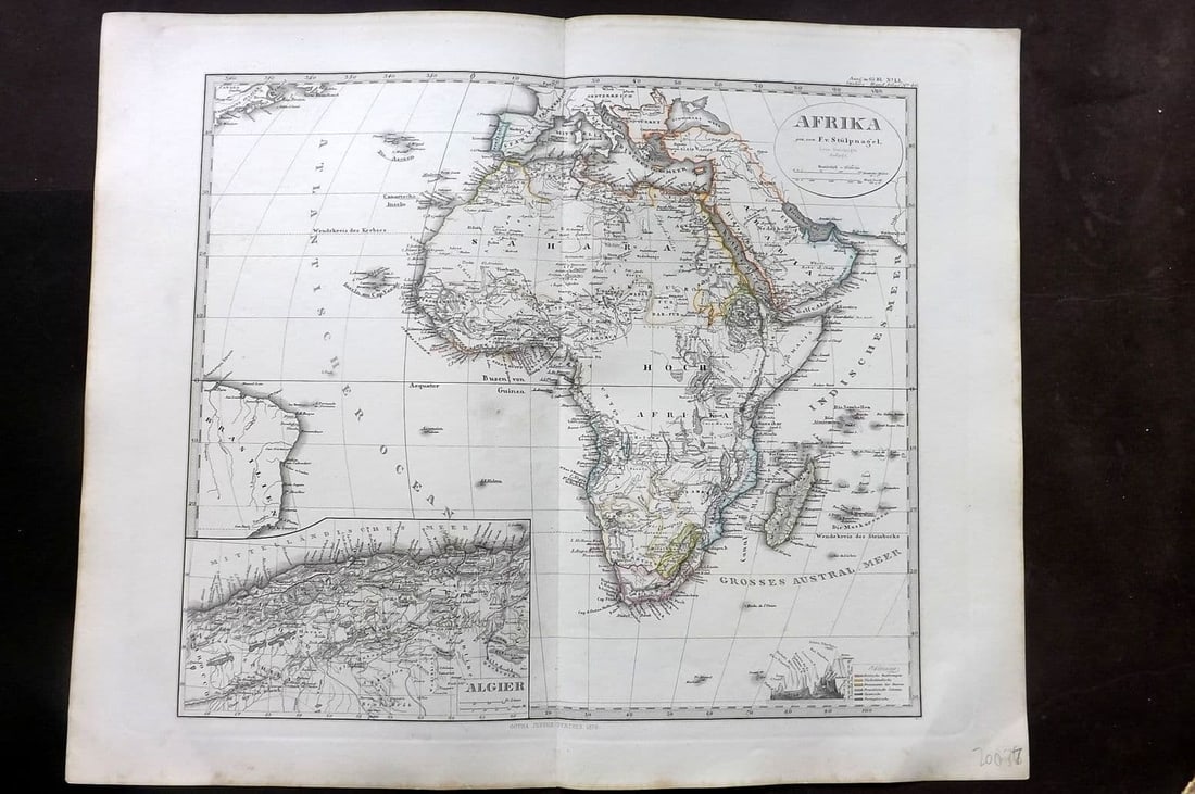 Stieler, Adolf 1870 Antique Map. Afrika. Generalkarte. Africa (1 of 1)