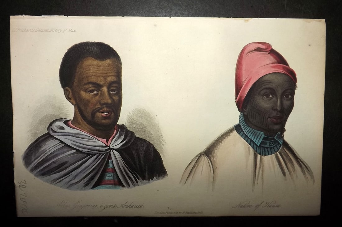 Prichard, James 1848 Hand Col Print. Abbar Gregorius, Native of Ha?sa. Africa 16 (1 of 1)
