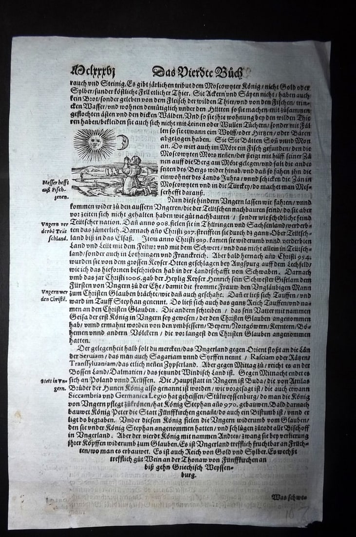 Munster, Sebastian 1578 Early Woodcut View. Biblical Scene, Celestial (1 of 1)