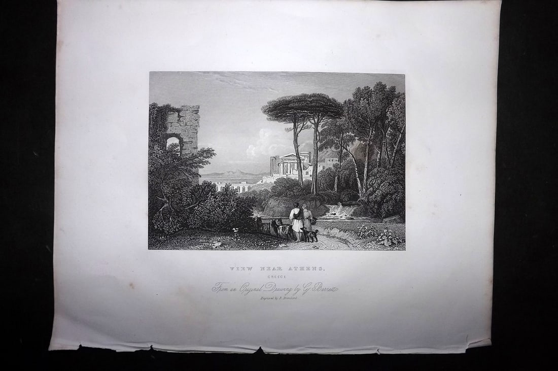 After George Barrett 1834 Print. View near Athens, Greece (1 of 1)