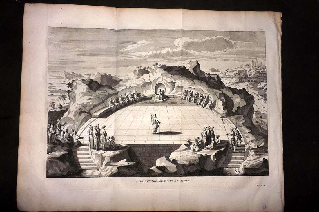 Calmet, Augustin 1732 LG Folio Print. Areopagus at Athens, Greece (1 of 1)