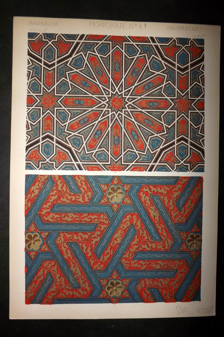 Jones, Owen 1910 Folio Architectural Design Print. Moresque No. 4+ (1 of 1)