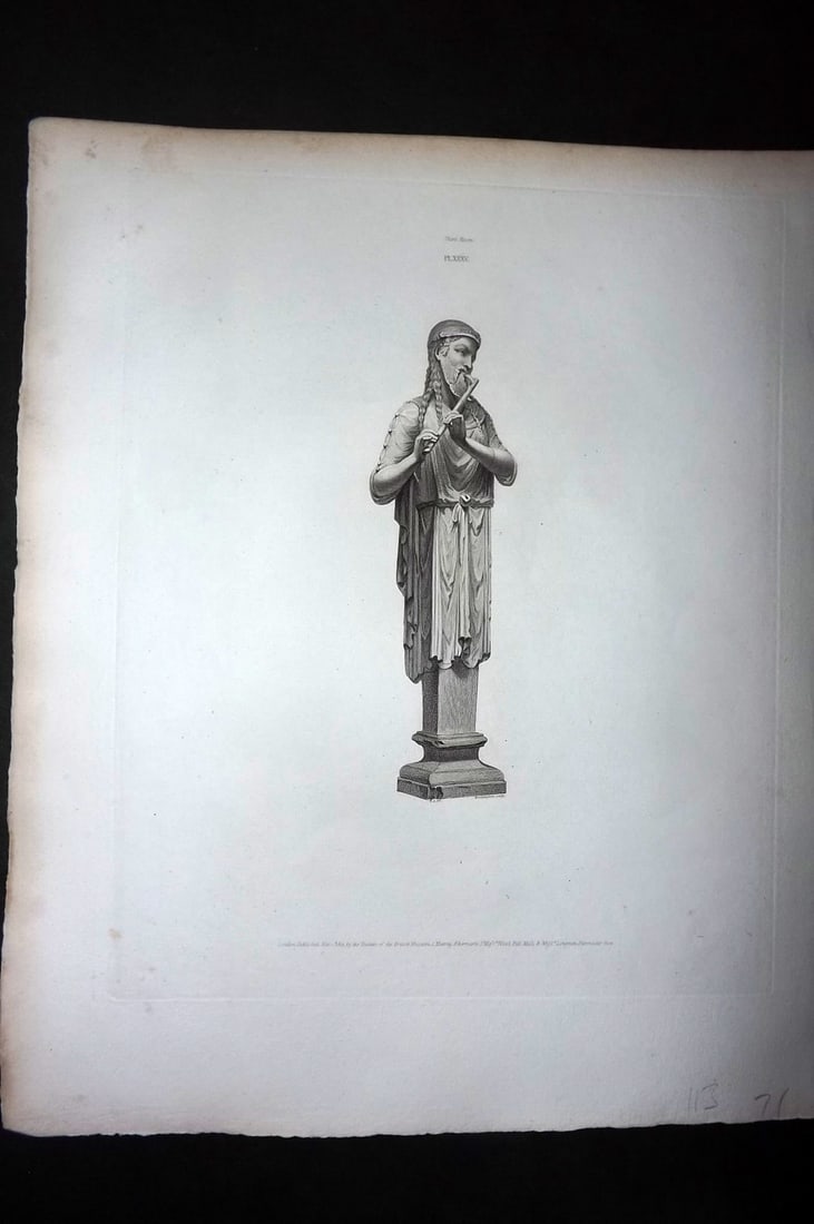 BM Marbles 1815 Folio Greek Statue Print. Statue of Pan 35 (1 of 1)